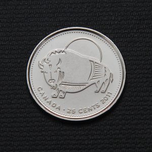 2011-25-cents-canada-wood-bison-uncolored-001